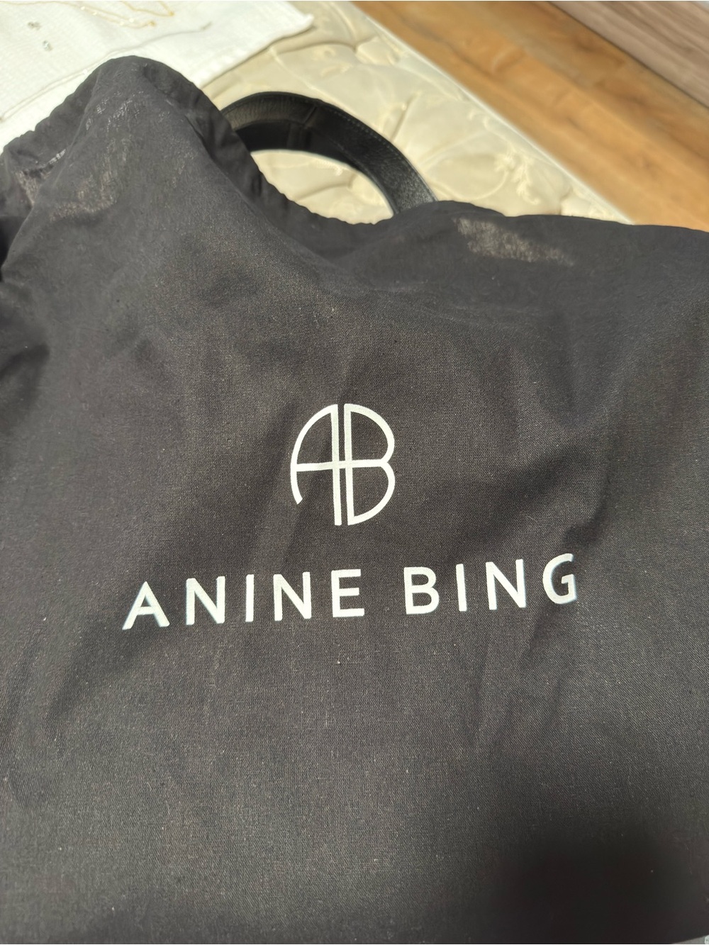 Anine Bing Black Lili Tote with Embossed Logo - Picture 7 of 7